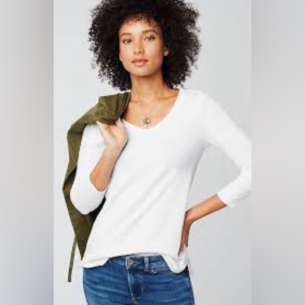 JJill Pima 3/4-Sleeve V-Neck Tee NWT